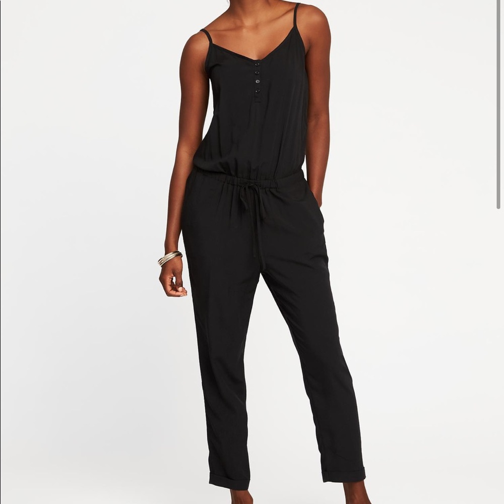 Old Navy button front tie waist jumpsuit